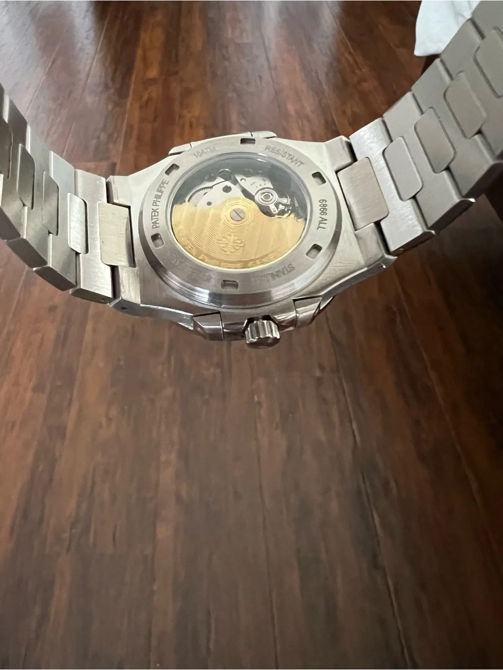PP Men’s Stainless Steel Watch with Green Dial and Silver Bracelet
